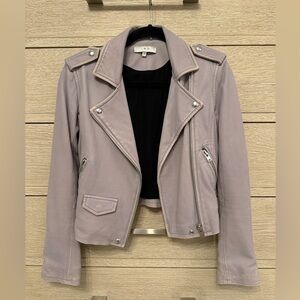 IRO Ashville Lamb Leather Biker Jacket in Lilac